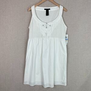 Calvin Klein Womens Dress Size XL Smocked Cottagecore Preppy Summer Resort NWT